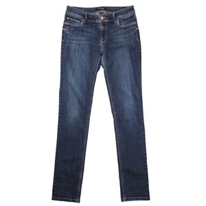White House Black Market Slim Leg Jeans Stretchy Dark Blue Women's Size 4R